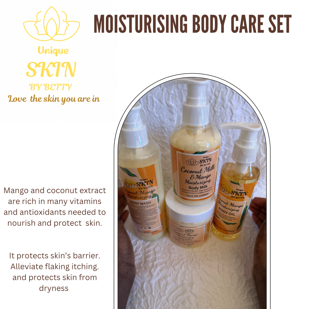 UNIQUE SKIN MOISTURISING BODY CARE BUNDLE ( Coconut and mango blend)