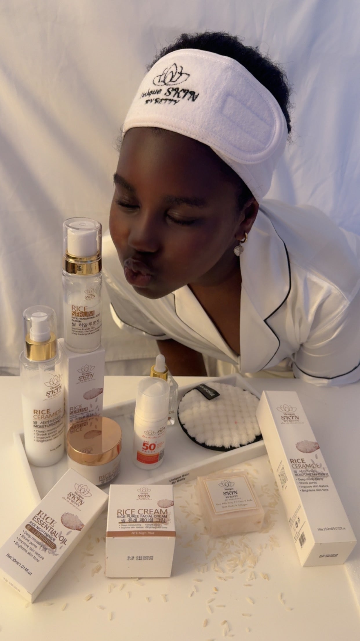 RICE MOISTURISING GLOW SET OF 9 (BY UNIQUE SKIN BY BETTY)