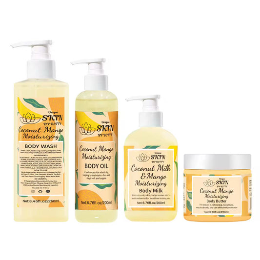 UNIQUE SKIN MOISTURISING BODY CARE BUNDLE ( Coconut and mango blend)